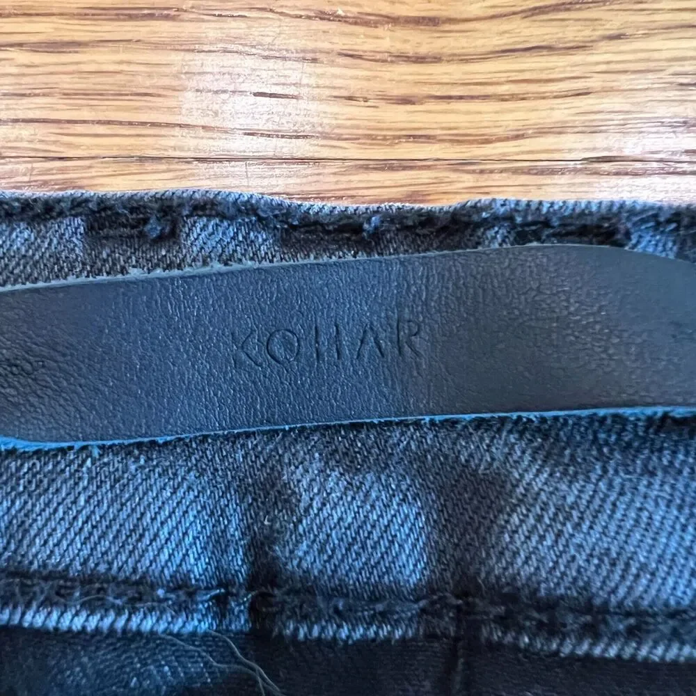 Men's Kollar Rockstar Buttonfly Jeans‎ Faded Vintage Black Size 30 x 31
